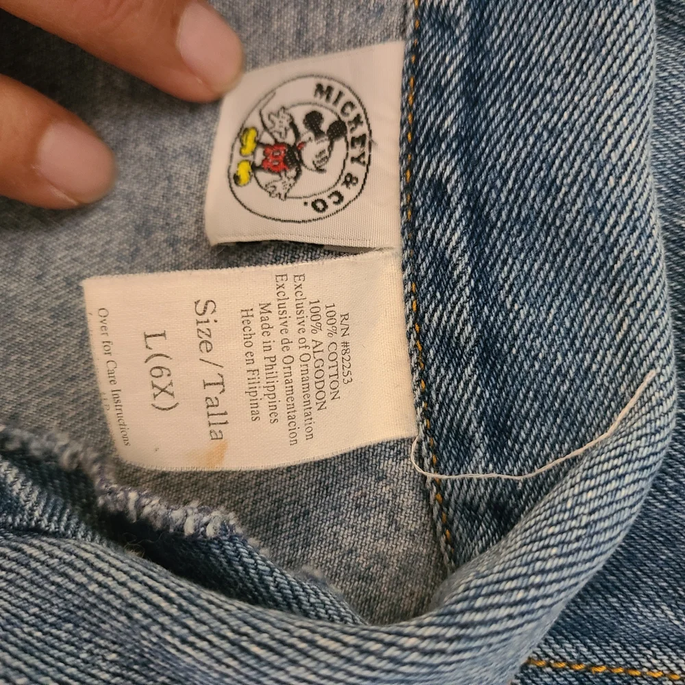 Mickey & Co Unisex Kids Sz L (6X) Blue Denim Disney Classic Mickey Mouse Jacket